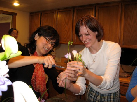 Chinese flower arranging